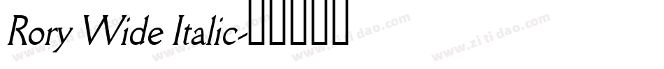 Rory Wide Italic字体转换